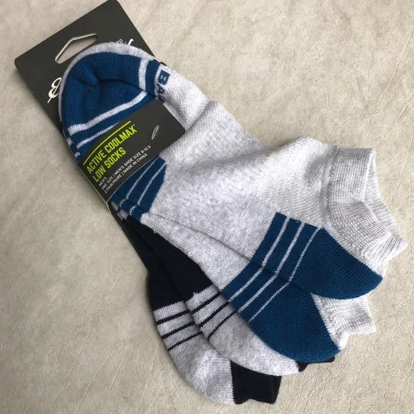 Eddie Bauer Men’s Active CoolMax Low Socks 2 Pairs Grey Socks Size 6-12.5 - Picture 2 of 7
